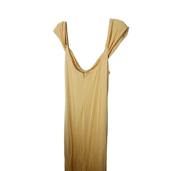 New Lauren Ralph Lauren Gold Yellow Cowl Neck Gown Dress 14 Formal Evening